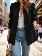 Women's Blazer with Elegant Herringbone Pattern and Timeless Cut