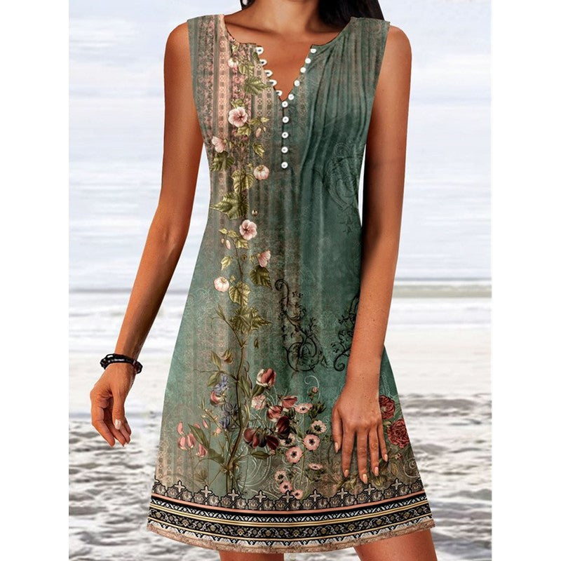 Floral V-Neck Mini Dress