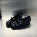 Women's Ballet Flats with Elegant Strap and Floral Motif