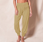 Women's Comfortable Casual Pants with Elastic Waist and Slim Cuffs