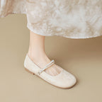 Women's Ballet Flats with Elegant Pearl Appliqué
