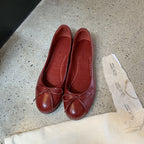 Women's Ballet Flats with Decorative Bow and Ergonomic Insole