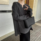 Elegant V-Neck Long-Sleeve Sweater