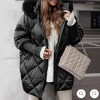 Women's Quilted Winter Parka with Detachable Hood
