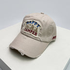 Men's Distressed Embroidered Camping Cap