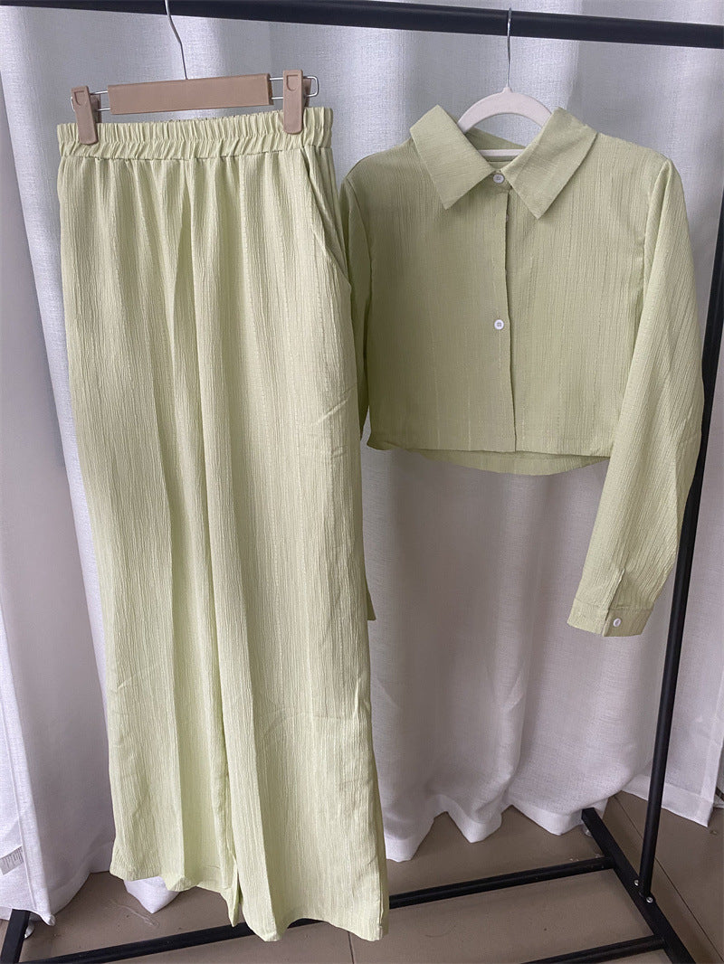 Women's Casual Two-Piece Set with Striped Design