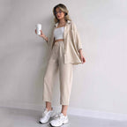 Two-Piece Set with Oversized Shirt and Comfortable Pants