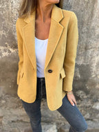 Elegant Wool Jacket with Double Button