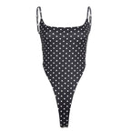 Women's High-Cut Polka Dot Swimsuit
