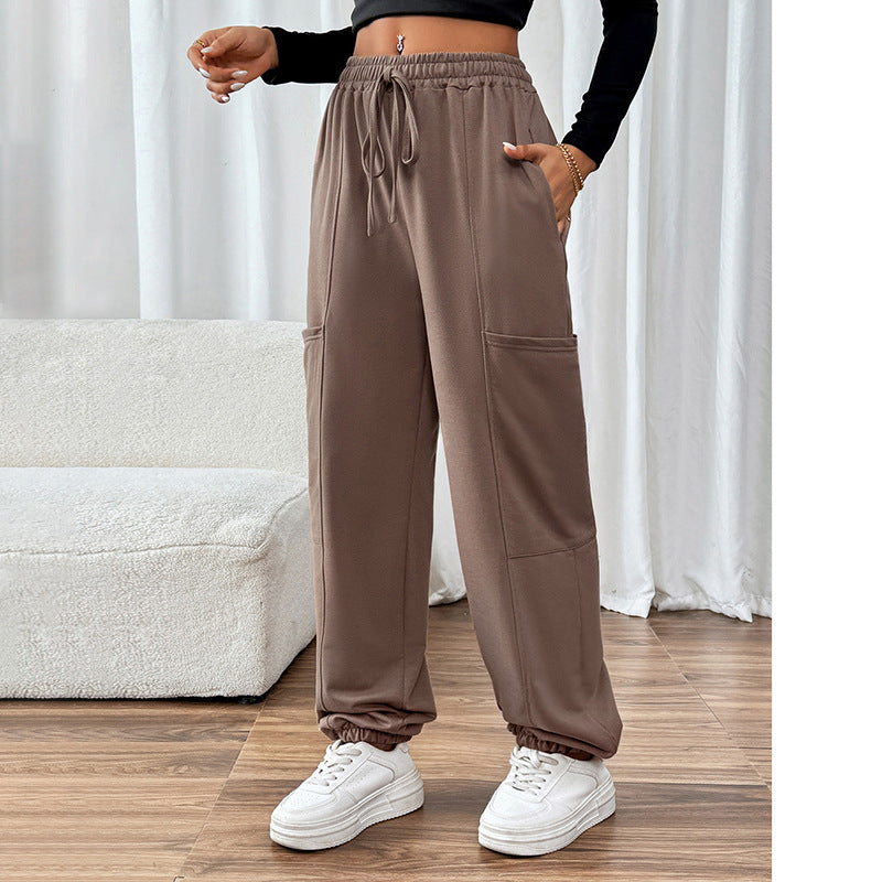 Women's High-Quality Casual Pants with Elastic Waist and Side Pockets