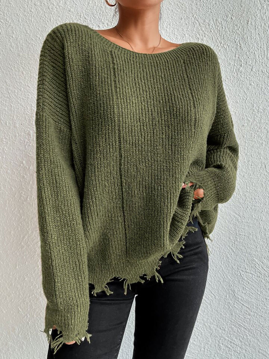 Women's Cotton Sweater with Oversized Fit