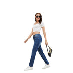 Women's Straight-Leg Jeans with Vintage Details