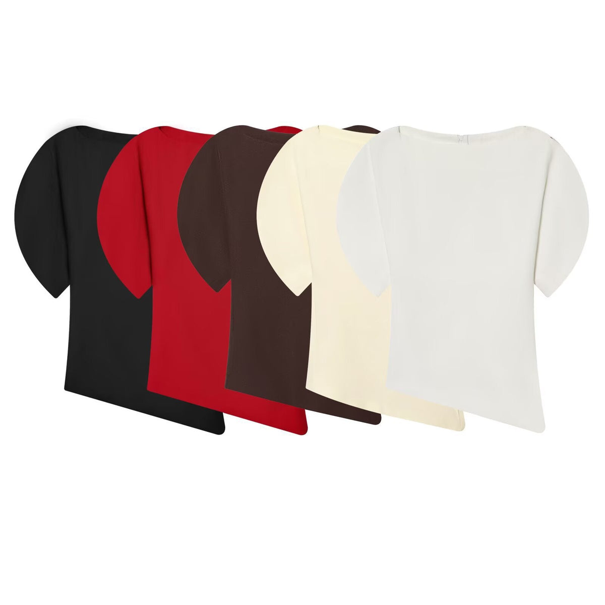 Women's Asymmetrical Top with Ruffle Sleeves