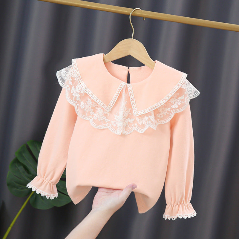 Women's Blouse with Elegant Lace Collar