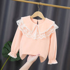 Women's Blouse with Elegant Lace Collar