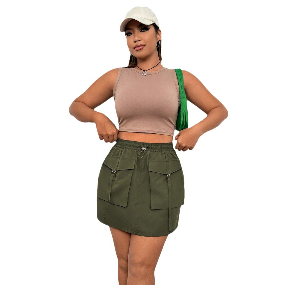 Women's Mini Skirt with Practical Pockets and Adjustable Waistband