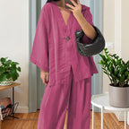 Elegant Kimono Jacket with Wide Sleeves and Loose Fit
