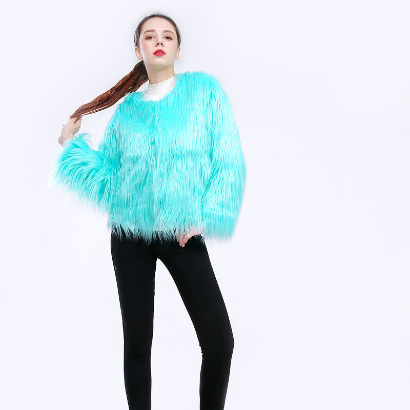 Women's Cozy Faux Fur Open-Front Long-Sleeve Coat