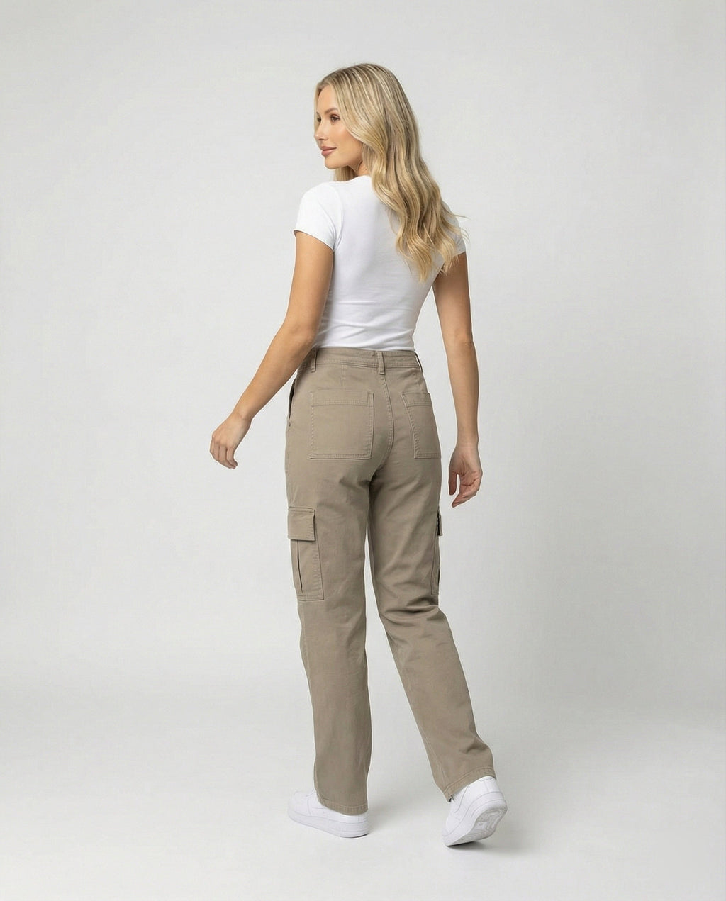 Women's High-Waisted Workwear Cargo Trousers
