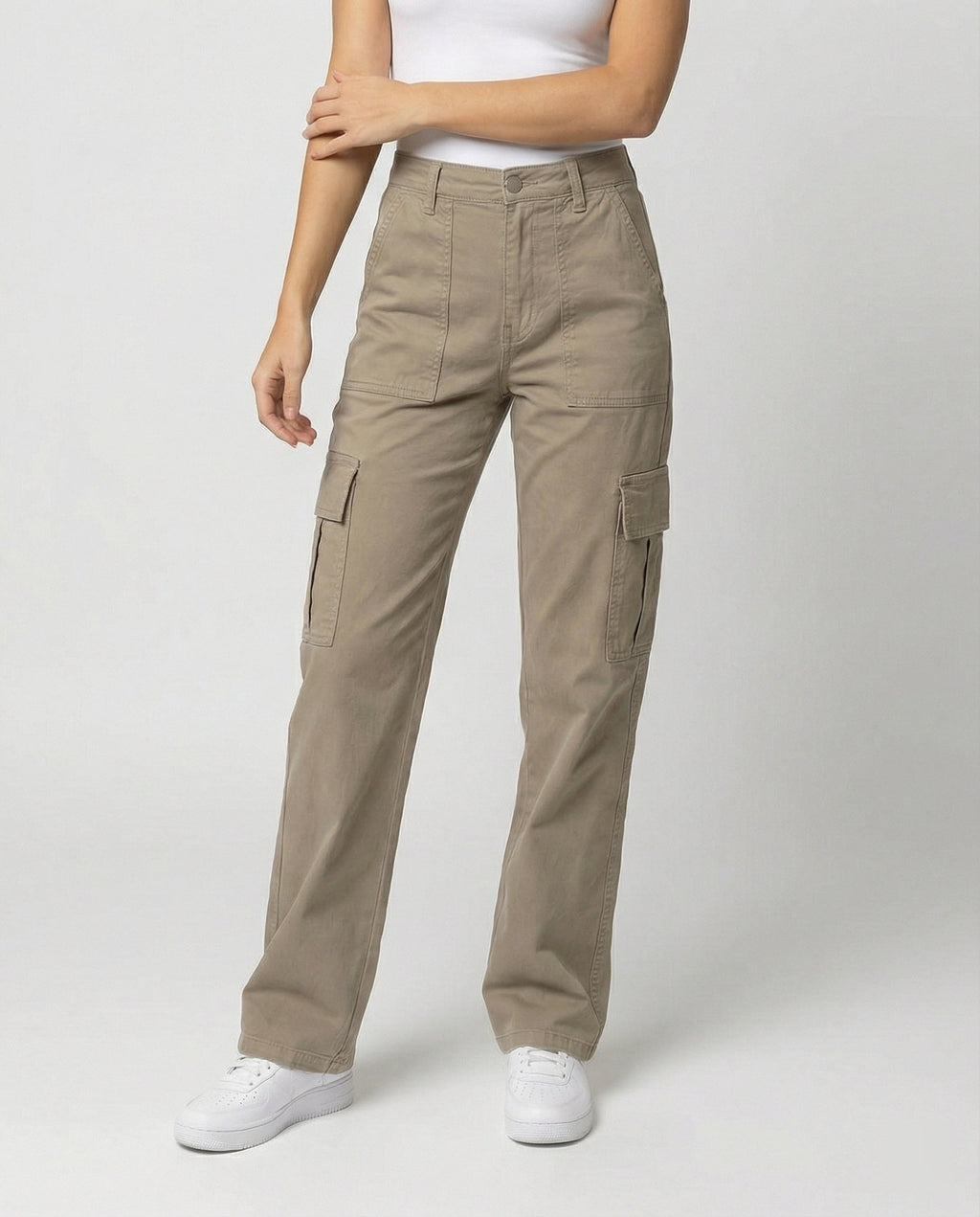 Women's High-Waisted Workwear Cargo Trousers
