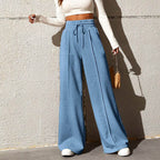 Elegant and Comfortable Casual Pants with Elastic Waistband and Wide Leg