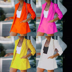 Women's Fitted Long Blazer and High-Waist Shorts Set
