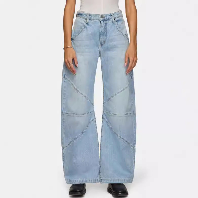 Women's Wide-Leg Jeans with Seam Detail