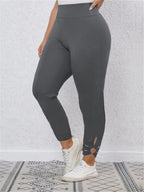 Women's High-Waisted Leggings with Stylish Cut Details