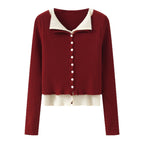 Elegant Button-Down Cardigan with Contrast Trim