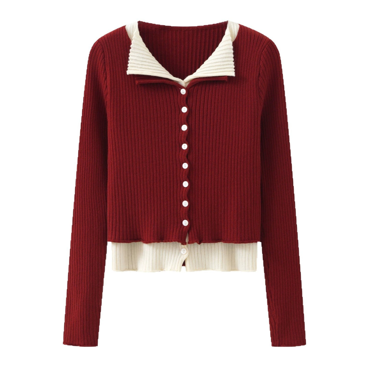 Elegant Button-Down Cardigan with Contrast Trim