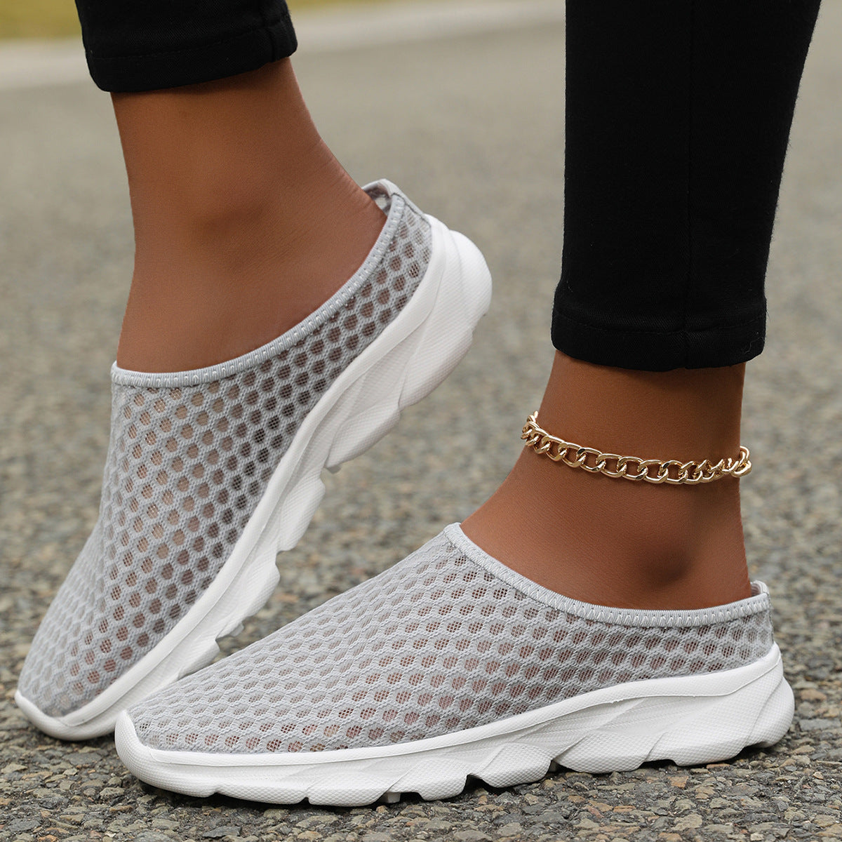 Women's Breathable Slip-On Sports Shoes with Flexible Mesh Design