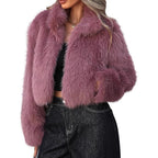 Elegant Faux Fur Jacket with Voluminous Cut