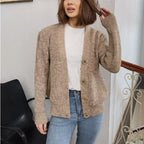 Women's Chunky Knit Cardigan with Buttons