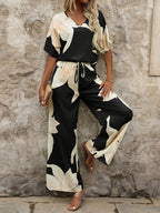 Women's Airy Ensemble with Flowing Cut and Floral Design