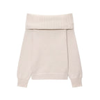 Women's Elegant Knit Sweater with Dropped Shoulders