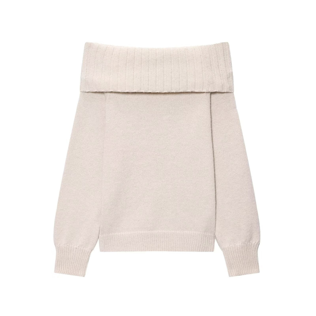 Women's Elegant Knit Sweater with Dropped Shoulders