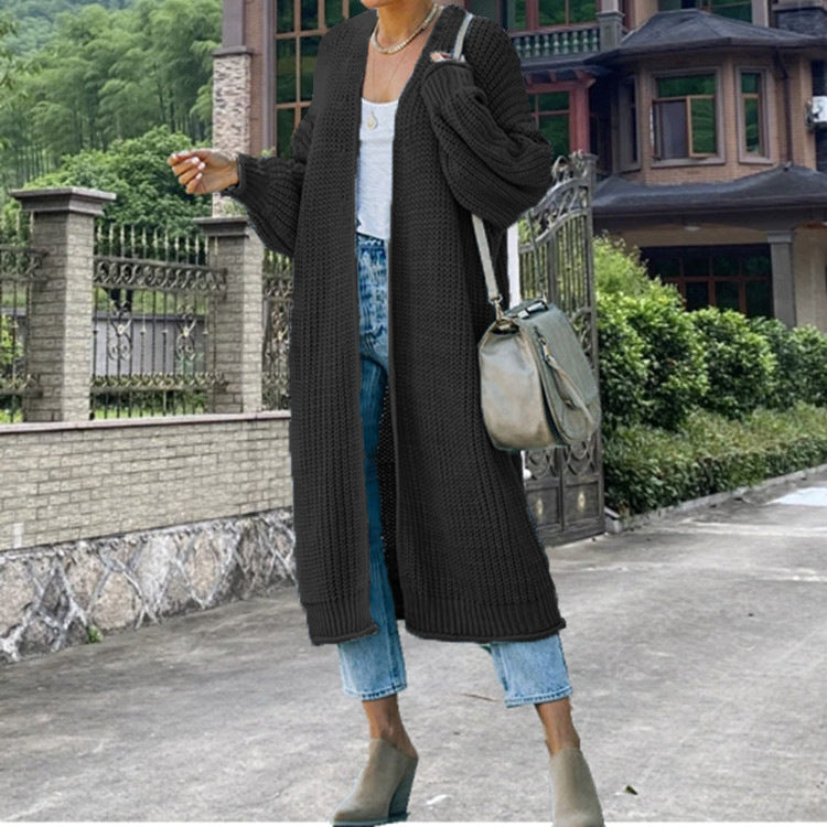 Open-Front Chunky Knit Coat