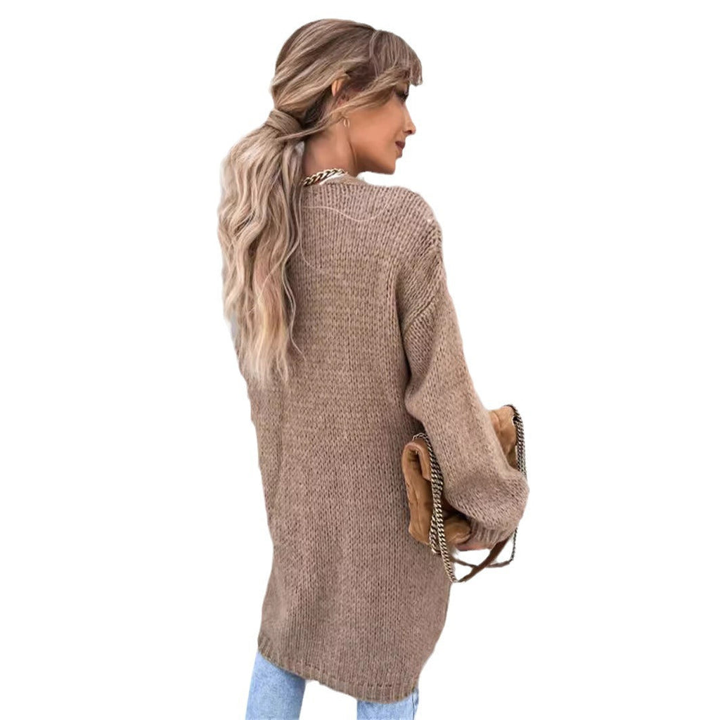 Women's Open-Front Chunky Knit Cardigan