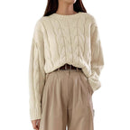 Patterned Knit Sweater with Voluminous Sleeves