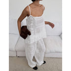 Women's Airy Lounge Set with Romantic Embroidery