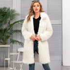 Women's Fluffy Long Coat with Stylish Cut