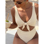 Women's Swimsuit with Knot Design and Side Cut-Outs