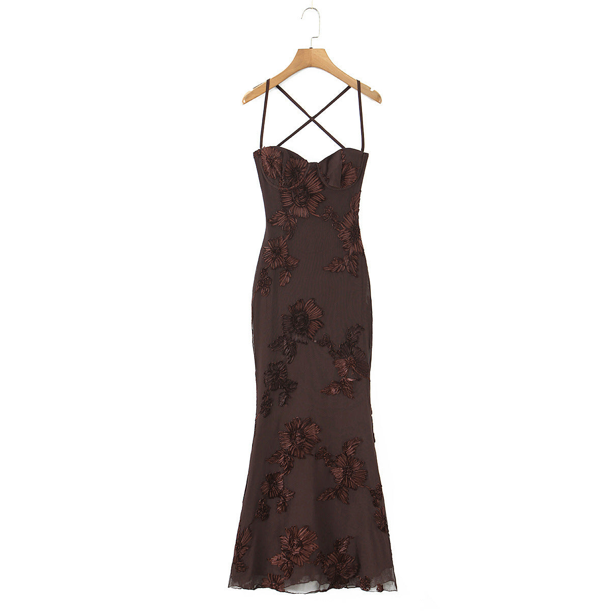 Women's Bodycon Dress with Floral Lace Trim