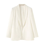 Elegant Women's Blazer with Unique Cut and Pockets