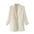 Elegant Blazer Jacket with Modern Cut and Textured Fabric