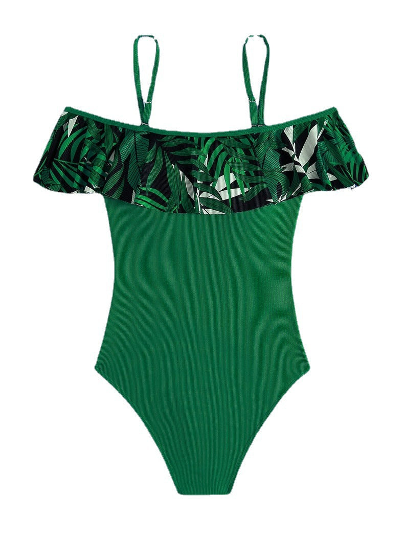 Women's Swimsuit with Floral Ruffle