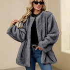 Women's Luxury Wide-Cut Faux Fur Cape