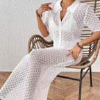 Elegant Women's Crochet Kimono Set