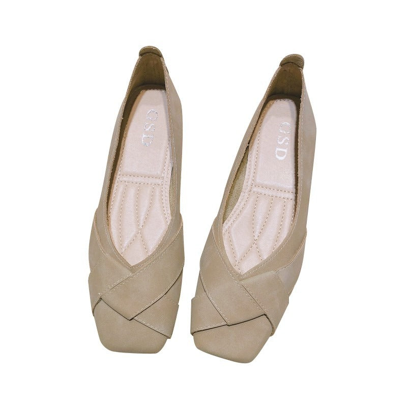 Women's Ballet Flats with Elegant Cross-Strap Design