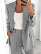 Women's Business Blazer Set with Oversized Silhouette